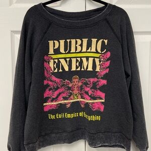 Recycled Karma Public Enemy Sweatshirt - Black and Pink